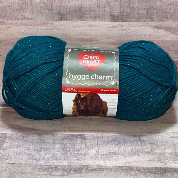 Red Heart Hygge Charm Yarn 7 oz  97% Acrylic 3% Other Fibers Teal Eclipse - Picture 1 of 4